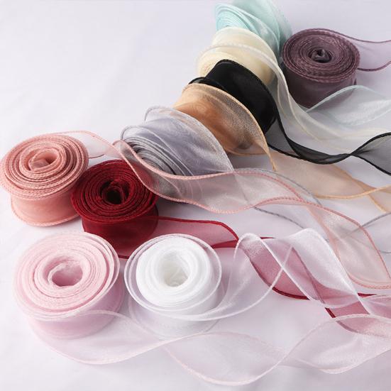 10 Yards Organza Ribbon Satin Solid Color Ribbon Roll DIY Craft Ribbon for Gift Wrapping Wedding Bouquets Wreath
