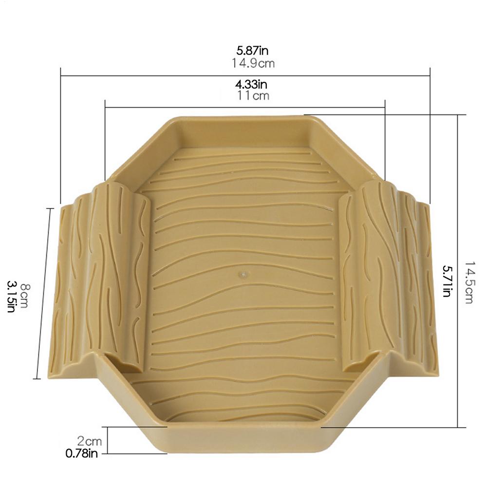 Водопойная миска для черепах, нескользящая миска-бассейн для рептилий, 2-в-1, устойчивая к пятнам, ванночка для купания и кормления черепах, для змей, гекконов, черепах