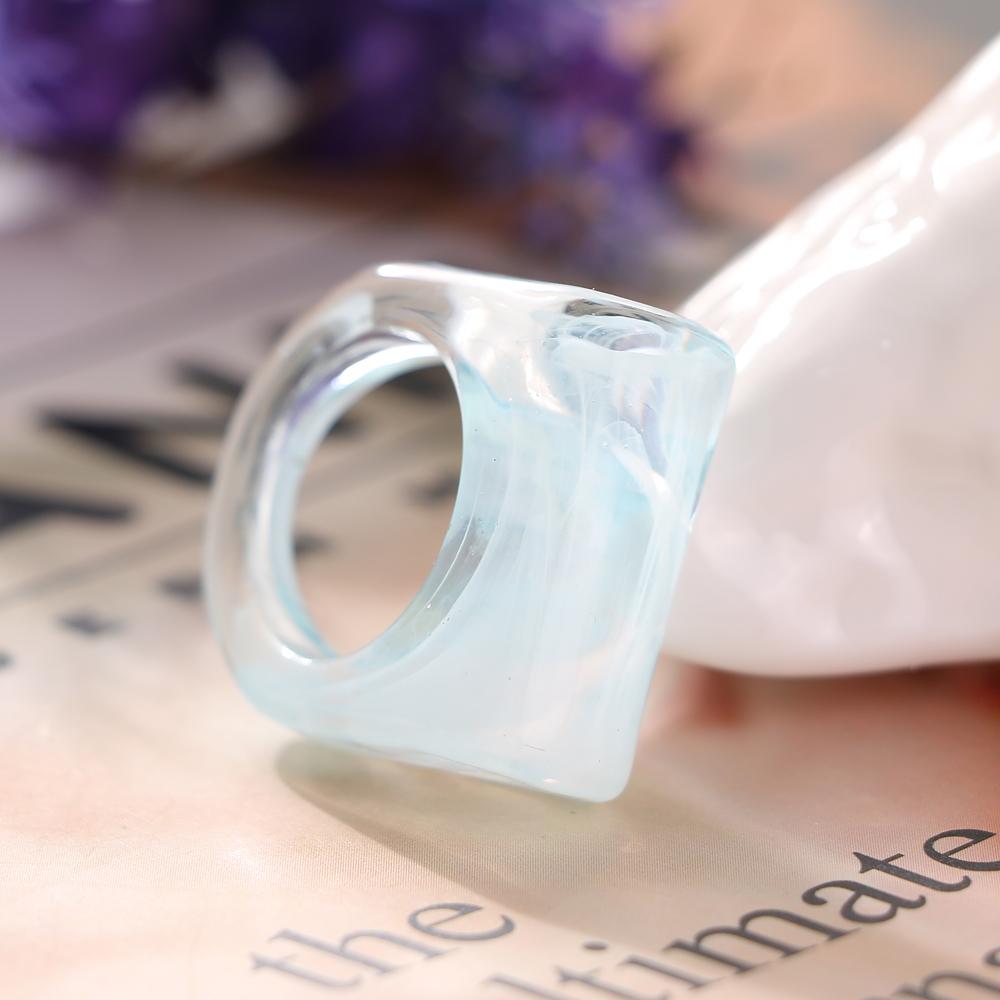 Кольцо из акриловой смолы в стиле ретро ярких цветов, прозрачное кольцо для вечеринки, милое кольцо для женщин, романтический подарок