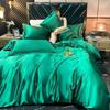 Summer Smooth Satin Duvet Cover Include Duvet Cover Flat Sheet and Pillowcases Smooth Bedding Set Silky Luxury Bedcloth Sets