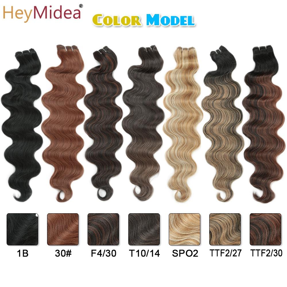 Body Wave Hair Bundles Weft Hair Piano Ombre Blonde Natural Synthetic Hair Extensions Thick Ponytail Loose Deep Hair Weaving