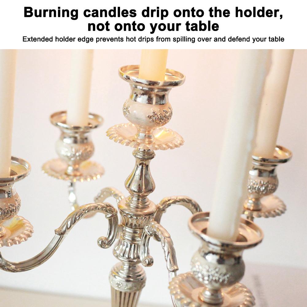 Bronze 5 Arms Candelabra 14.17 Inch Tall Candlestick Holder Metal Candelabra Church Decoration