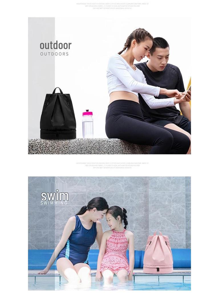 Унисекс Водонепроницаемый Спортивный Рюкзак с Двойными Плечевыми Лямками, Разделением Сухого/Мокрого и Большой Вместимостью для Плавания или Пляжных Мероприятий