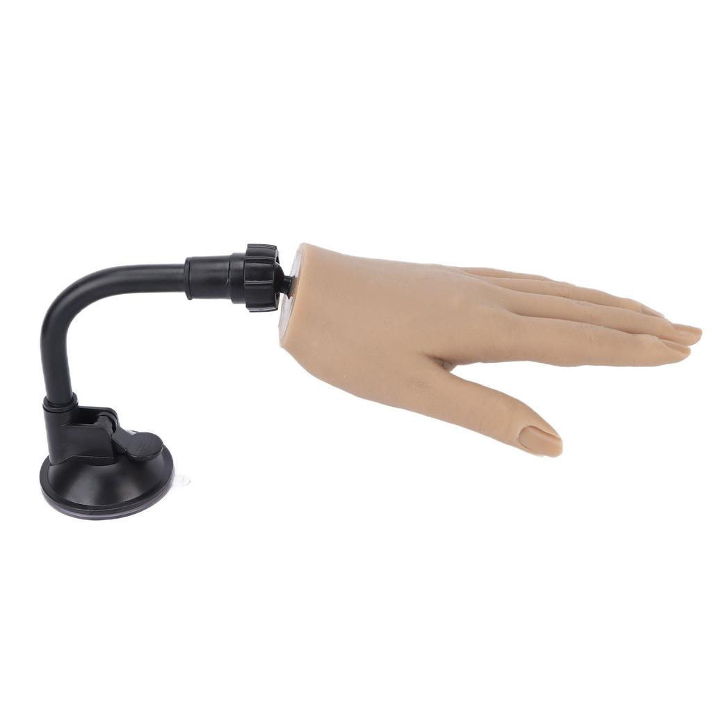 Fake Hand Model Silicone Reusable Nail Art Practice Hand with Fixing Rack for Beginner Practice