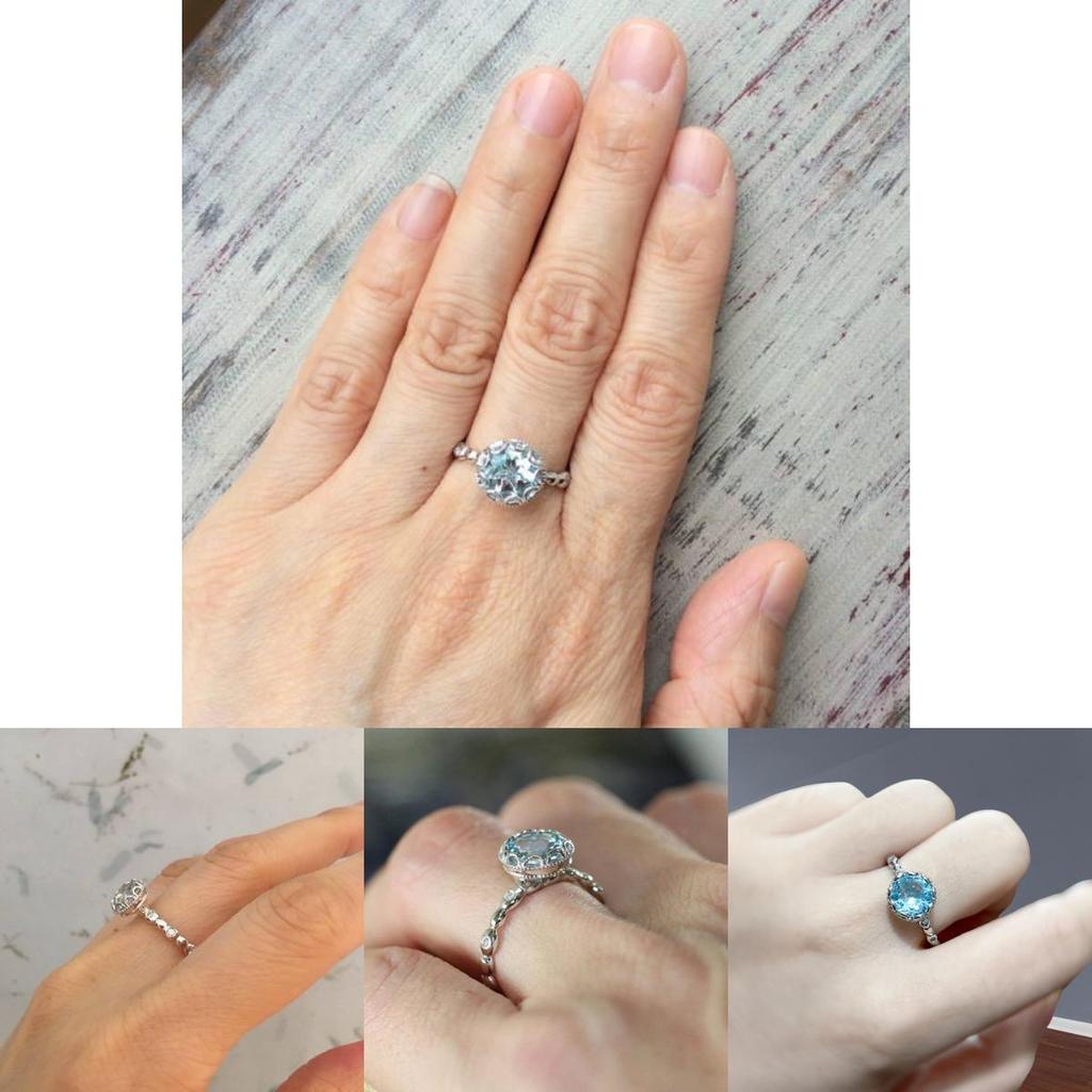 Stunning Creative Topaz Ring With Dazzling Diamond Inlay In Luxurious Platinum For Stylish Women