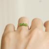 Chinese Jade Round Bead Index Finger Ring Guochao Ethnic Style Retro Gold Three Hetian Jade Ring With Adjustable Opening