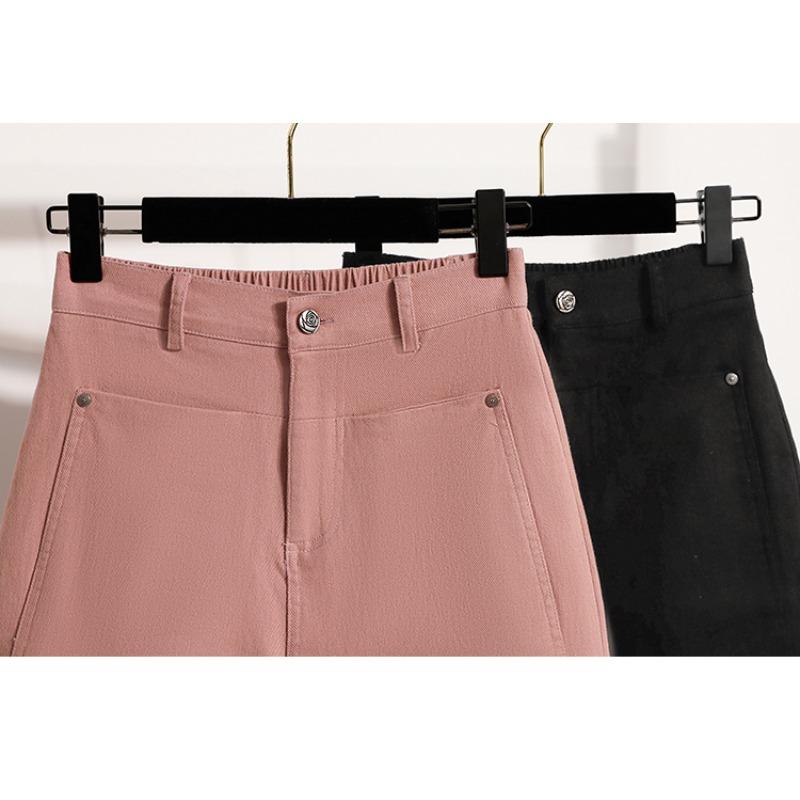 DIMANAF Plus Size 2025 Женские шорты, брюки, летние эластичные однотонные свободные джинсы-шаровары, короткие базовые брюки с высокой талией