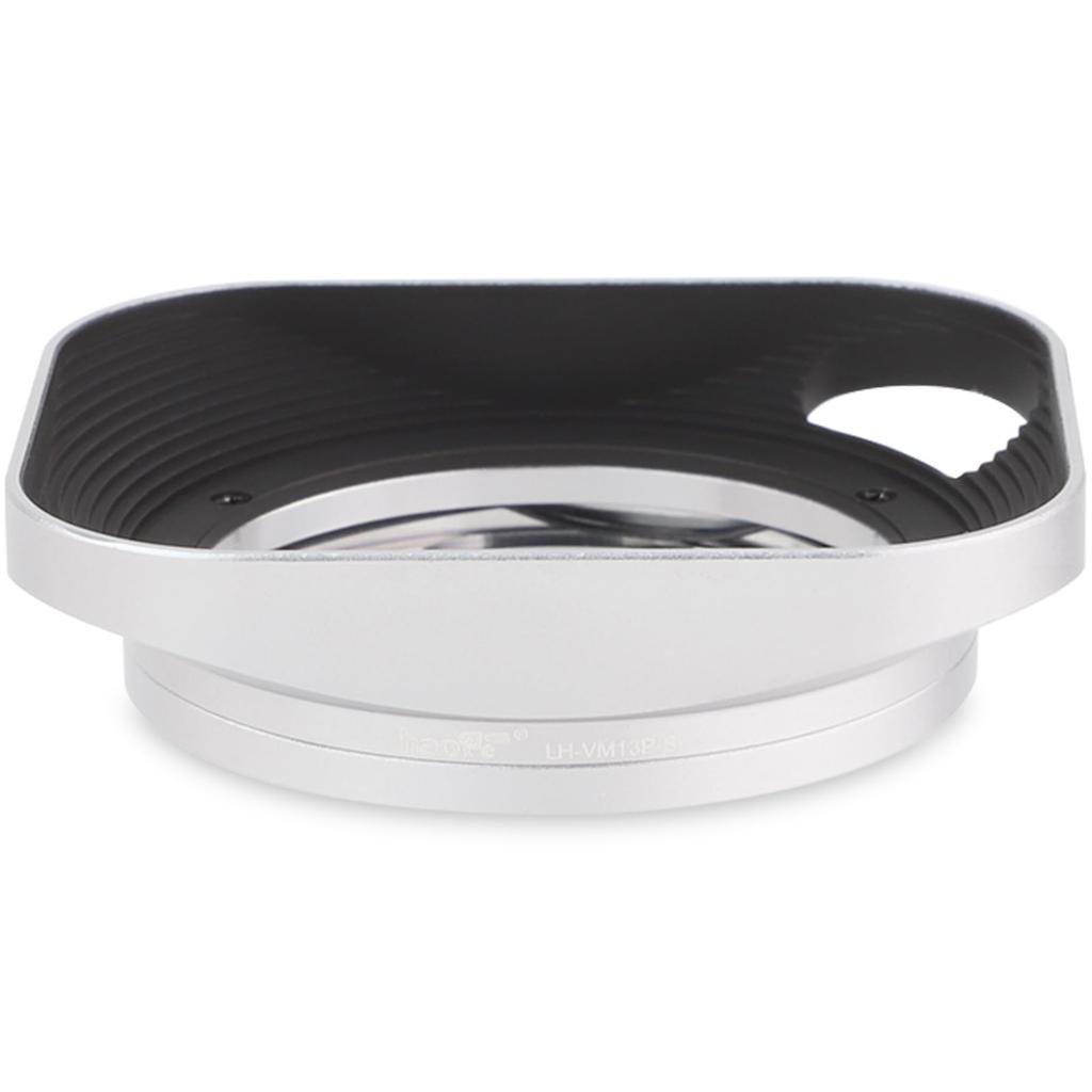 Haoge Square Metal Lens Hood for Voigtlander 35mm 35mm 28mm Type I II Ultron Aspherical Vintage Line VM Mount Lenses Silver Bayonet Replacement for