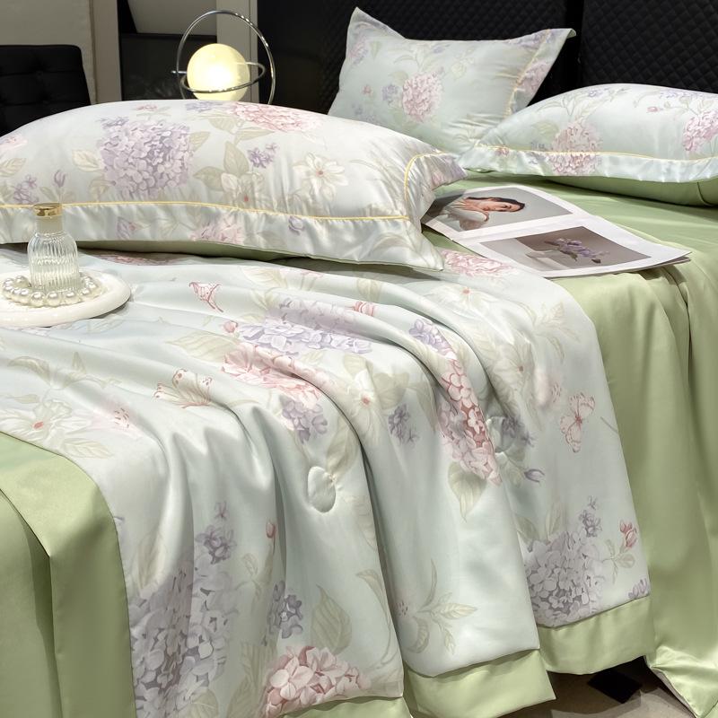 Летний комплект одеяла из тенселя: 25 дизайнов - Легкий шелк, Стирающийся, Идеально подходит для кроватей в студенческих общежитиях