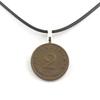 Stones and Minerals. Necklace Coin Germany 2 Reichspfennig Black Cord.