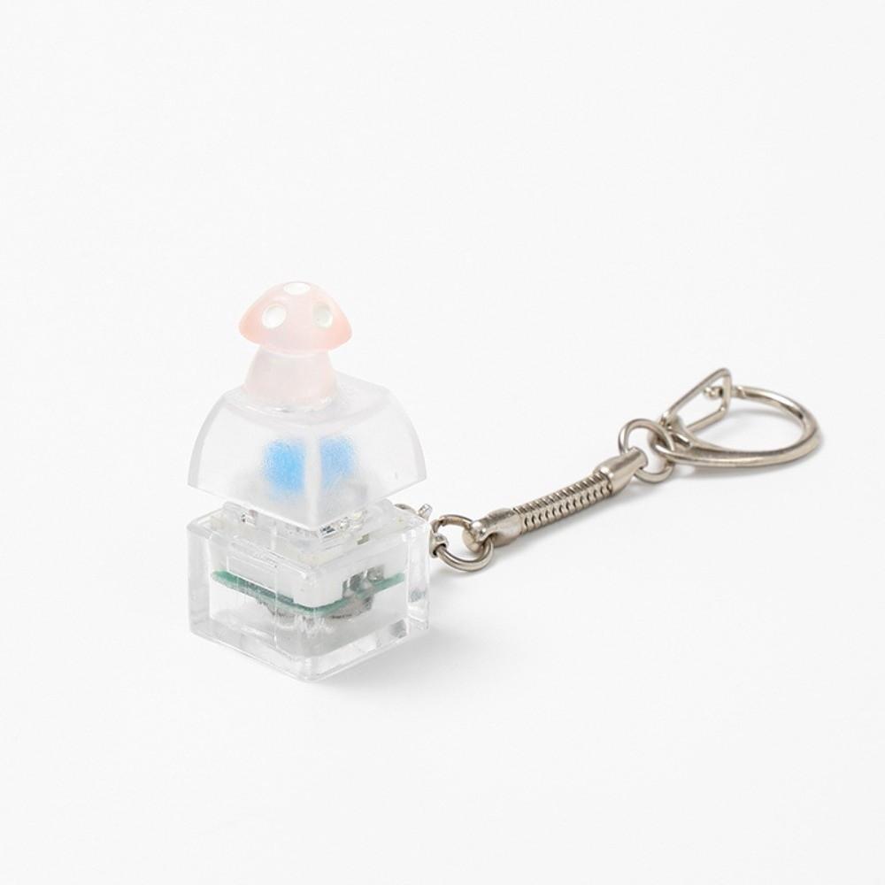 Press Light Clicking Duck Keychain Translucent Button Clicker Keyring Bag Pendant