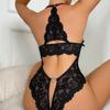 Прозрачное боди с открытой промежностью, моделирующее фигуру нижнее белье, кружевное, с глубоким V-вырезом, на подтяжках, цельное, нижнее белье, взрослые колготки, женское порно-белье