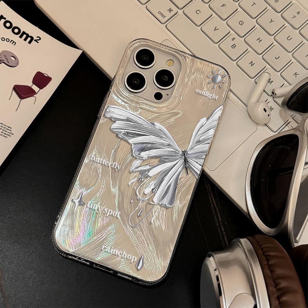 Чехол для телефона Feather Luster для Samsung A53 A14 A33 A12 A32 S24 S23 Plus S20 S21 FE для iPhone 17 15 16 13 Pro 17 16 Pro Max Чехол для телефона с бабочкой и бантом