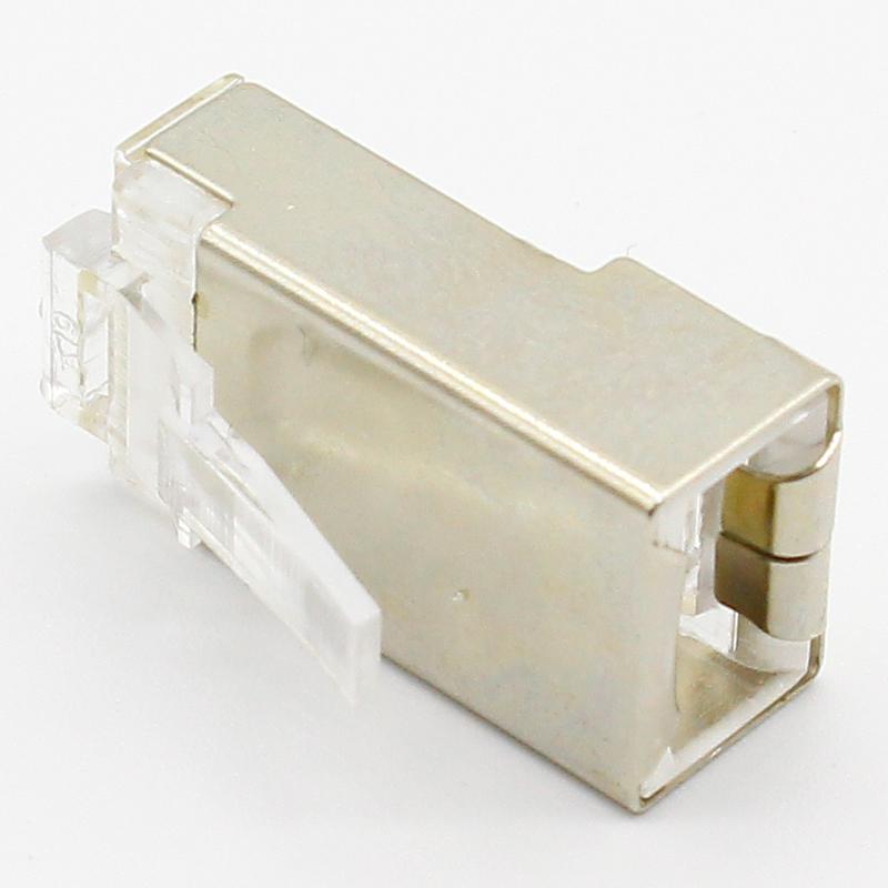 50pcs Rj45 Connector Cat6 Shielded Network Connectors Rj45 Plug 8p8c Terminals for Stp Ethernet Cable Switches Modem