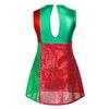 Kids Girls Sleeveless Striped Color Block Dance Leotard Dress Christmas Dress Up Party Costumes