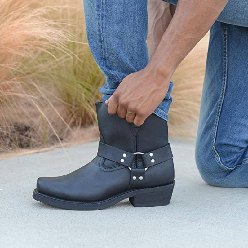 Men's Genuine Leather Casual Shoesoffice Work Business Shoes Men's Ankle Boots Thick Sole Wear Resistant