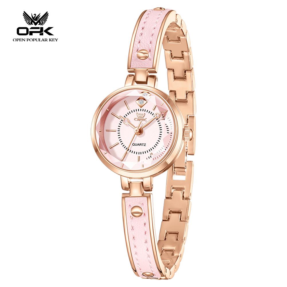 OPK Brand Watches Are Fashionable Luxurious Compact Steel Strap Waterproof Quartz Watch Women's Watch 6089
