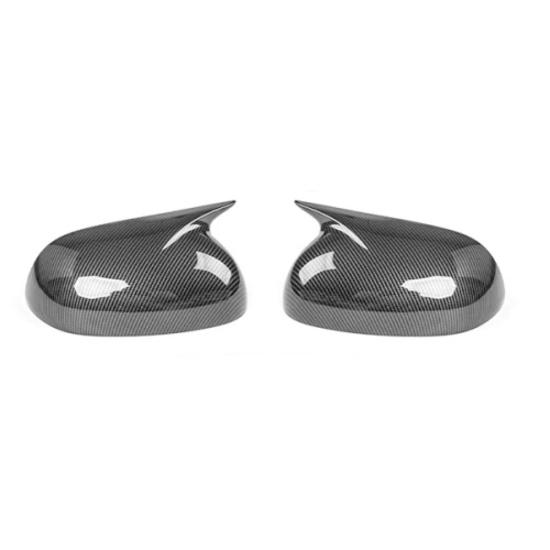 For Kia Soul -2025 Carbon Fiber Style Rear View Mirror Cover Horn Style ABS Rearview Mirror Shell LHD/RHD