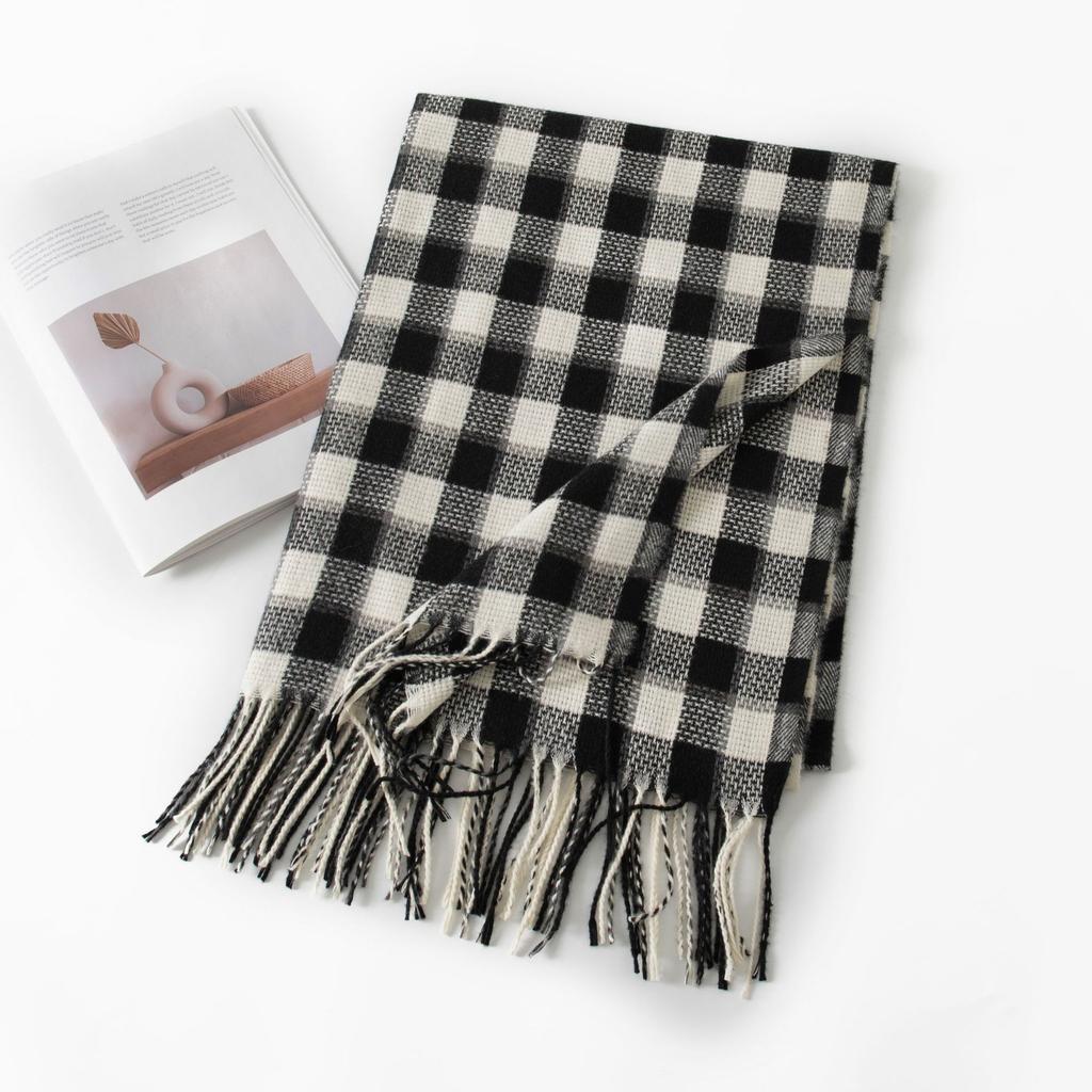 British Style Scarf Women's Winter High End New Autumn and Winter Thickening Versatile Atmosphere Warm Scarf