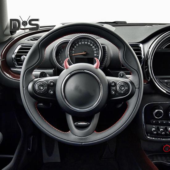 1 Pair Steering Wheel Devil Horn Sticker Small Cute Self Adhesive Auto Car Truck SUV Dashboard Air Vent Steering Wheel 3D Horn Decoration