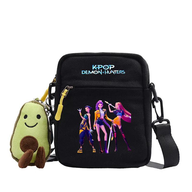 Милая мультяшная квадратная холщовая сумка в корейском стиле «Охотник на демонов» для детей и подростков