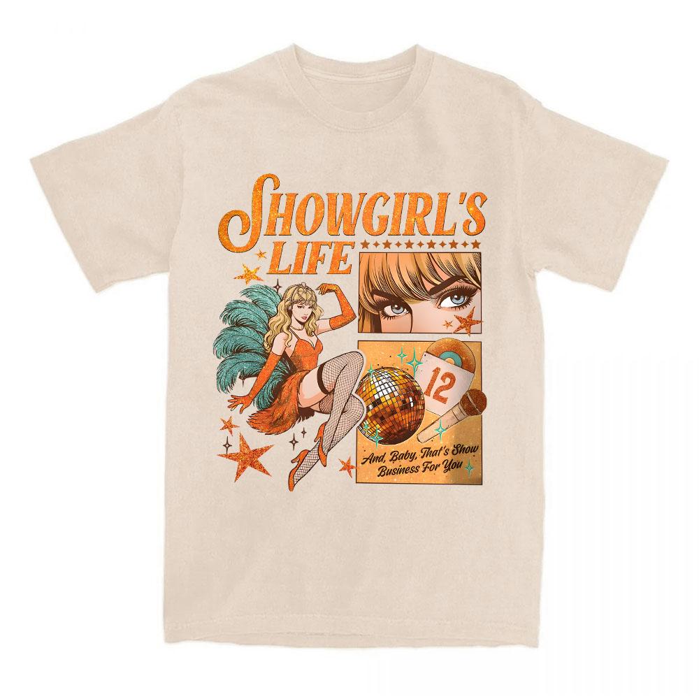 Women Tees The Life of A Showgirl Graphic T-shirt Cotton Casual Short Sleeve Tshirts for Female Unisex Streetwear Print T Shirt