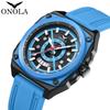 Fashionable Square New Men's Multifunctional Quartz Waterproof Tape Watch Luminous Calendar Watch