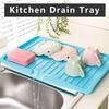 Kitchen Drain Pad Rectangle Dish Drainer Tray Kitchenware Spoon Mat Vegetable Fruit Drying Rack Cleaning Brushes Sponge Holder