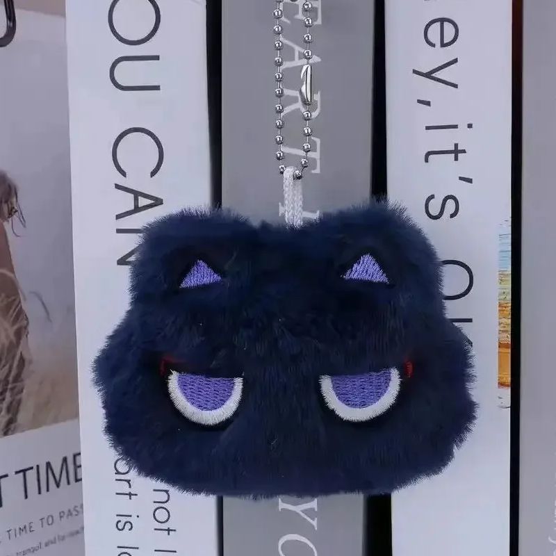 Cute Wanderer Balladeer Kabukimono Scaramouche Hat Guy Cosplay Keychain Cat Pendant Plush Doll Key Ring