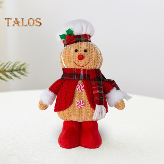 Пряничный человечек, рождественские украшения, плюшевая фигурка пряничного человечка, рождественские украшения для каминного стола