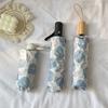 French Retro Floral Umbrella Sun-Rain Dual-Purpose Female Student Korean Version Folding Forest Sun Protection Parasol 50% Off U