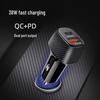 PD25W Dual USB QC3.0 Fast Charging Luminous Type-C Car Charger with Smiley Face Design