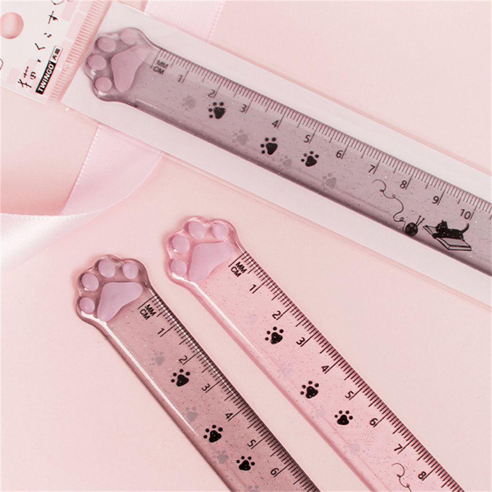 Stationery Plastic Kids Gifts Painting Cats Claw Ruler Scale Ruler Straight Ruler Measuring Ruler