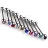 10Pcs Unisex Punk Mixed Rhinestone Ball Barbell Tongue Bars Rings Body Piercing