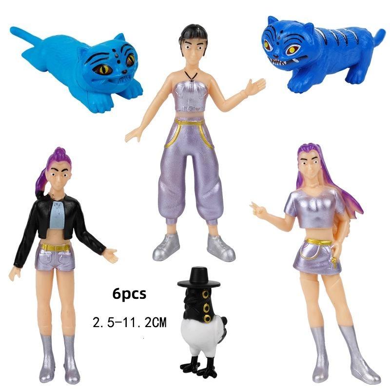 5/6/12 шт. Аниме K-pop Истребители демонов Фигурка Модель Игрушка Мультяшные Игровые Периферийные Устройства Украшение Стола Коллекционные Фигурки Модель Игрушка Подарок