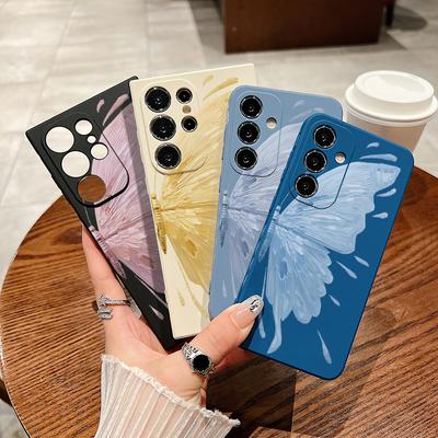 Для Samsung S25 S24 S22 Ultra Plus S23 S21 S20 Fe A55 A54 A53 A34 A15 5g Butterfly противоударный TPU мягкий тонкий защитный чехол для объектива