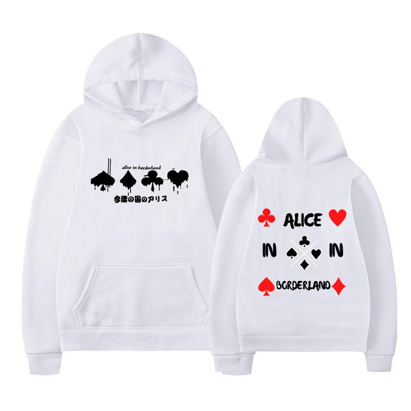Alice In Borderland Hoodies Men Cartoon Cards Sweatshirt Vintage Unisex Pullover Men Graphic Hoody Oversize Clothing