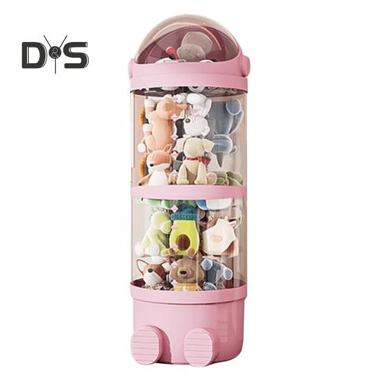 Transparent Vertical Toy Organizer Doll Storage Bucket Large Capacity Dustproof Easy To Install Vertical Stuffed Animal Storage Tube