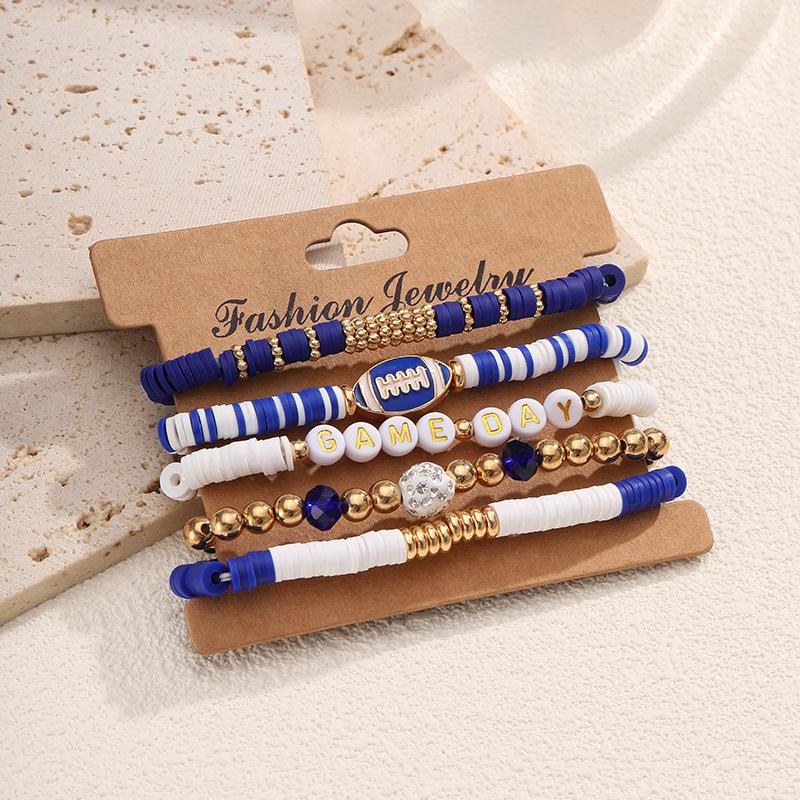 5 шт./компл. Цветной многослойный браслет ручной работы эластичный стекируемый спортивный ручной браслет Chian