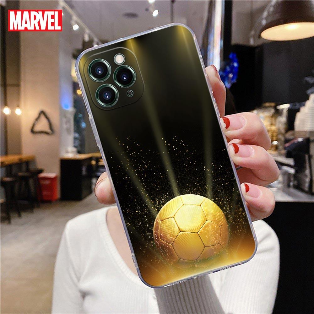 Прозрачный чехол «Футбол» для Apple iPhone 13 12 11 mini Pro Max XS X 7 8 Plus SE 2020, чехол для футбольного мяча Fire Un rayo Balls