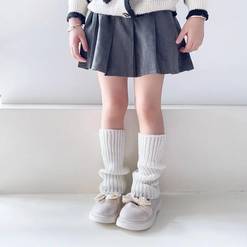 19 Стилей Конфетных Цветов Корейские Милые Детские Гетры Вязаные Чехлы для Ног Детские Девочки Однотонные Эластичные Гольфы-Трубы Осенне-Зимние
