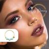 14k Gold Nose Ring Piercing with Green Opal Gemstone - Quality Piercing