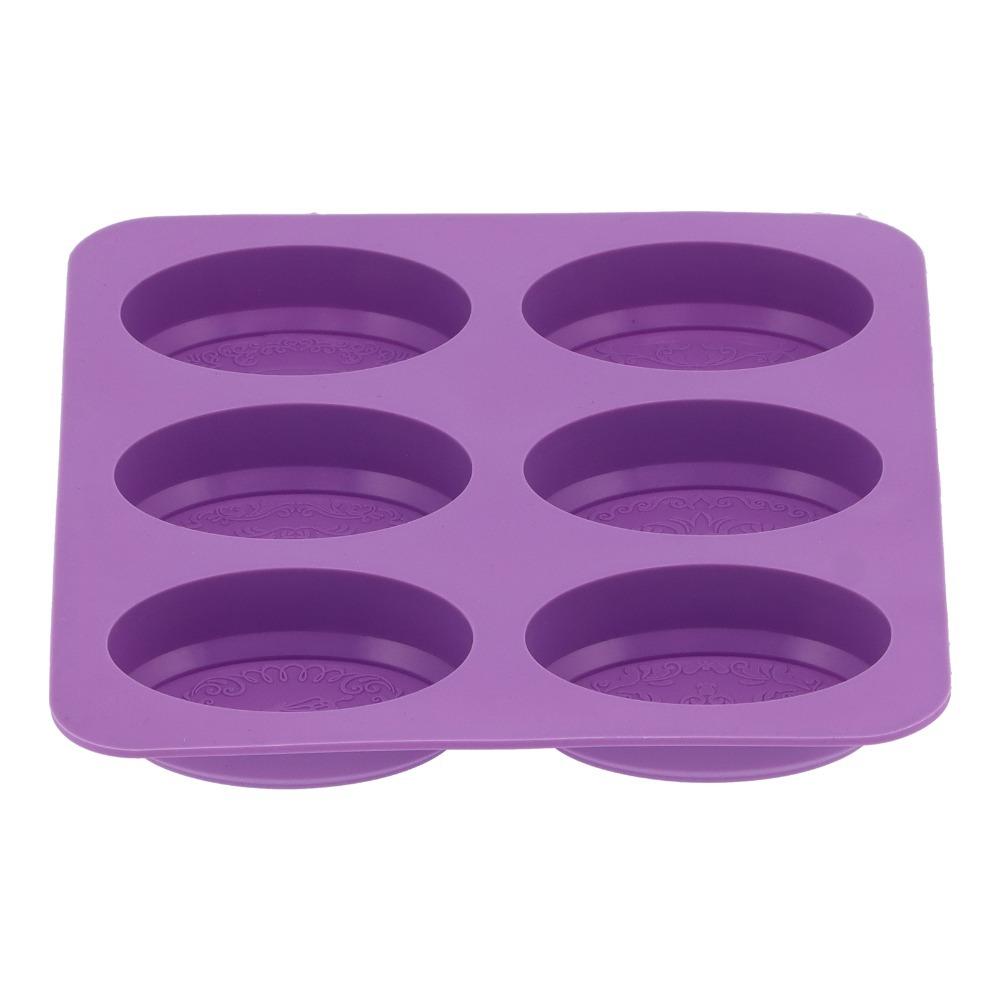 6-Cavity Design Soap Molding Case Flexible Silicone Cake Mold Set Silicone Soap Mold Handmade Soap