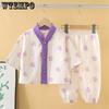 Детская пижама Домашняя одежда Летний комплект нижнего белья для младенцев Кардиган Тонкий повседневный Одежда с кондиционером