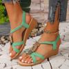2025 New Summer Wedge Heel Sandals Women's Bohemi Korean Version Casual Handmade Beaded Flat Beach Sandals In Stock