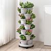 Многоярусный цветочный горшок, вертикальная садовая кашпо с дренажем для воды, многоярусный поддон на колесиках для выращивания овощей и суккулентов