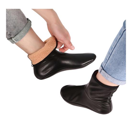 1 пара зимних носков с толстой плюшевой подкладкой, гладкая поверхность из искусственной кожи, водонепроницаемая, сохраняющая тепло, необрастающая, домашняя одежда, напольные или термоноски