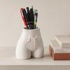 Butt Pen Holder, 3D Printed Female Form Pencil Cup, Body Art Booty Shaped White Desk Organizer for Home Office Supplies