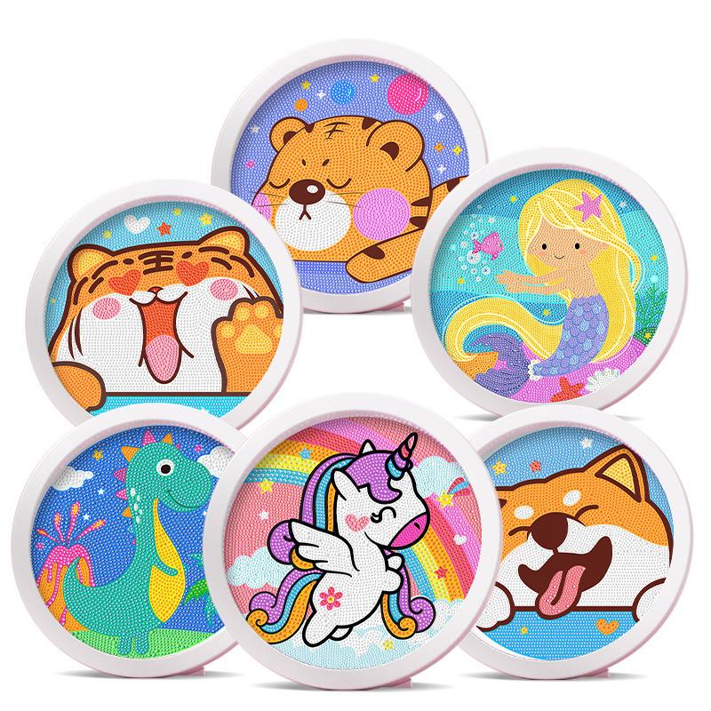Kids Craft Unicorn Diamond Painting Kitten Children's Handmade Dinosaur Creative Diamond Stickers Tiger Diy Point Diamond Paint
