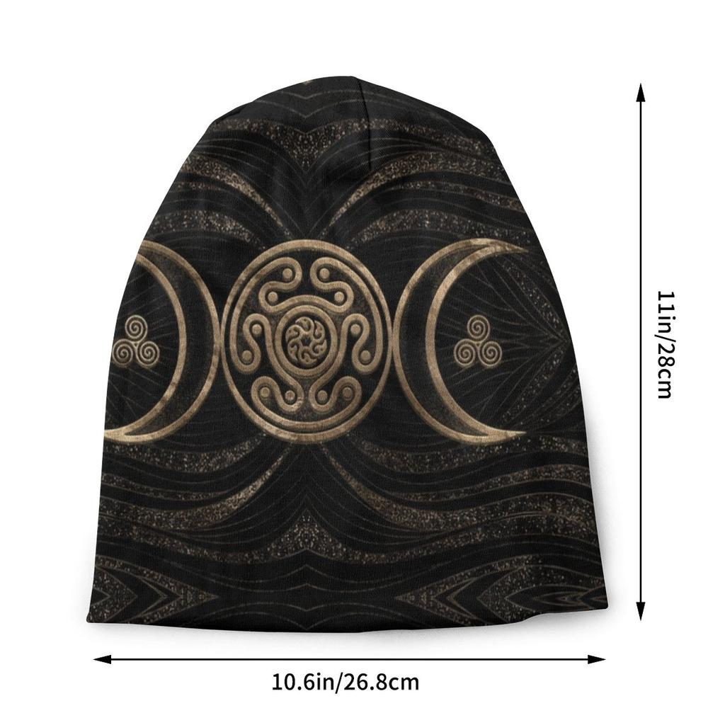 Колесо Гекаты Тройная Богиня Луны Чепчик Женская шапка с напуском Хиппи Гот Пентаграмма Ведьма Колдовство Лыжные черепа Шапки Шапка